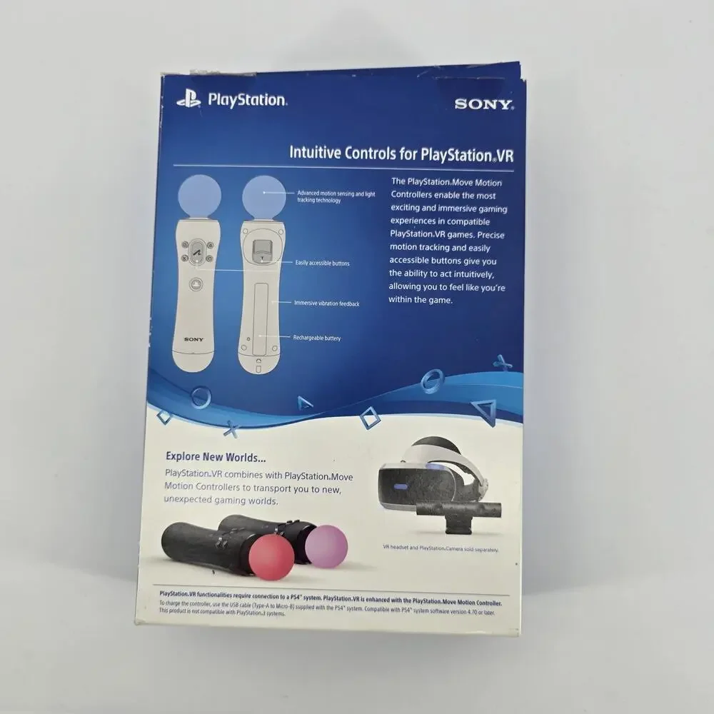 PlayStation Move Motion Controllers Two Pack PS3 PS4 Very Good PlayStation